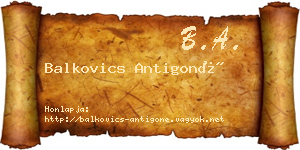 Balkovics Antigoné névjegykártya